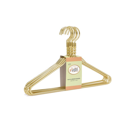 AL20 - 16.5" Gold Aluminum Hangers for Coats Suits and Shirts - 100 Hangers