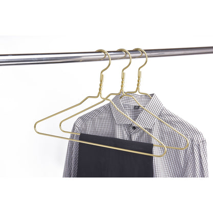 AL20 - 16.5" Gold Aluminum Hangers for Coats Suits and Shirts - 100 Hangers