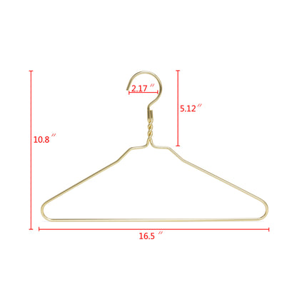 AL20 - 16.5" Gold Aluminum Hangers for Coats Suits and Shirts - 100 Hangers