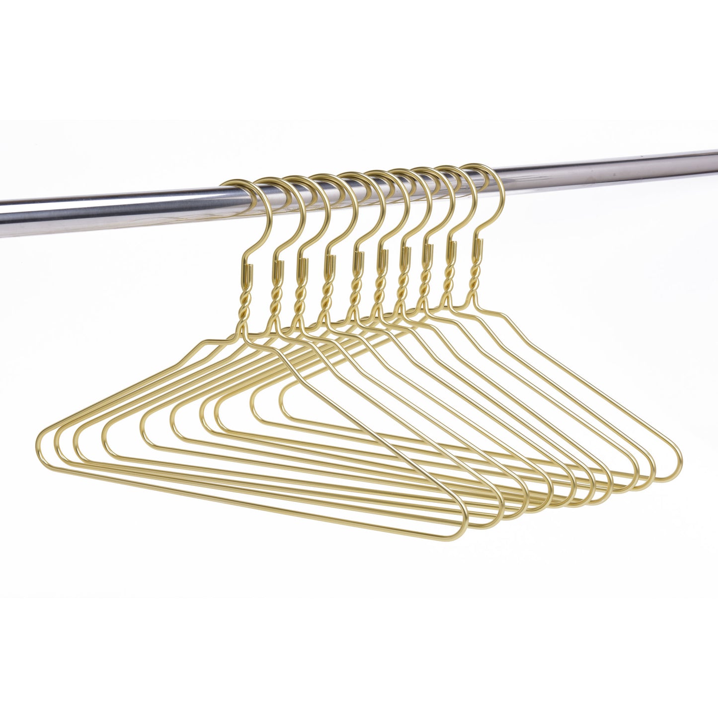 AL20 - 16.5" Gold Aluminum Hangers for Coats Suits and Shirts - 100 Hangers