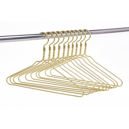 AL20 - 16.5" Gold Aluminum Hangers for Coats Suits and Shirts - 100 Hangers
