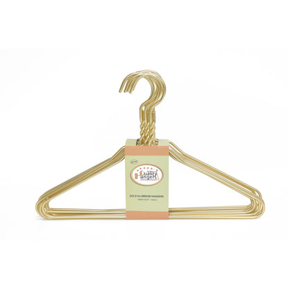 AL20 - 16.5" Gold Aluminum Hangers for Coats Suits and Shirts - 100 Hangers