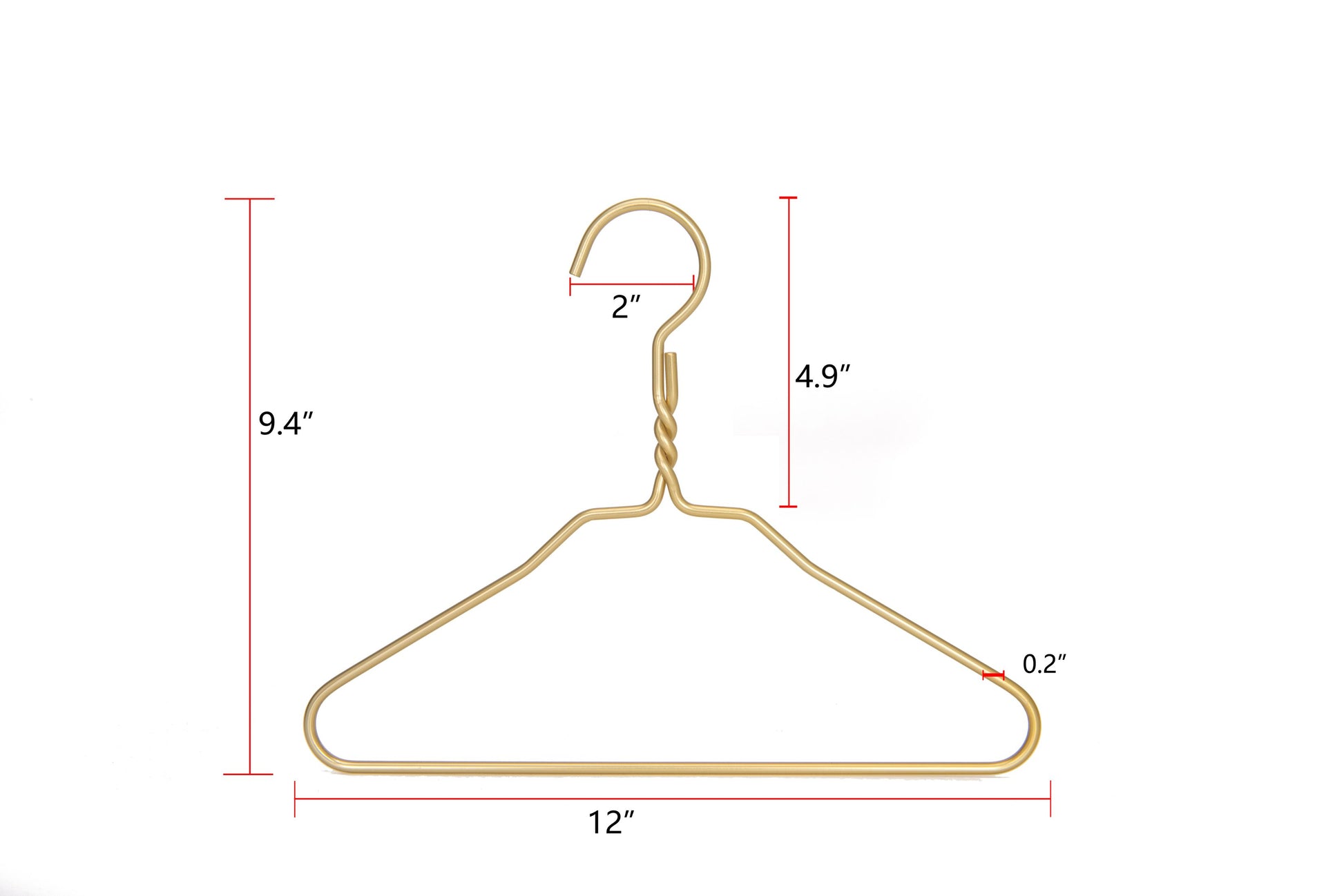 AL22 - 12" Kids size Gold Aluminum Suit Hangers -100 Hangers