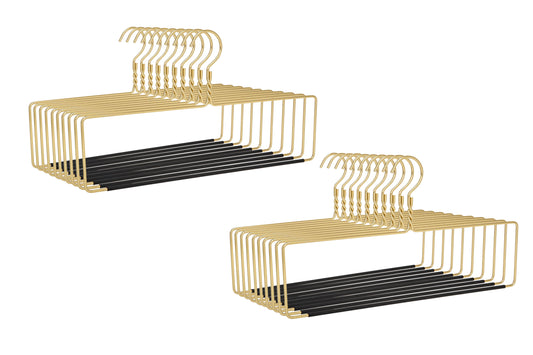 AL50 - 18" Gold Aluminum Blanket Table Cloth Hangers with Nonslip Vinyl Coated- 20 Hangers  (Retail Packed)