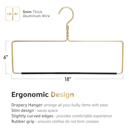 AL50 - 18" Gold Aluminum Blanket Table Cloth Hangers with Nonslip Vinyl Coated- 20 Hangers  (Retail Packed)