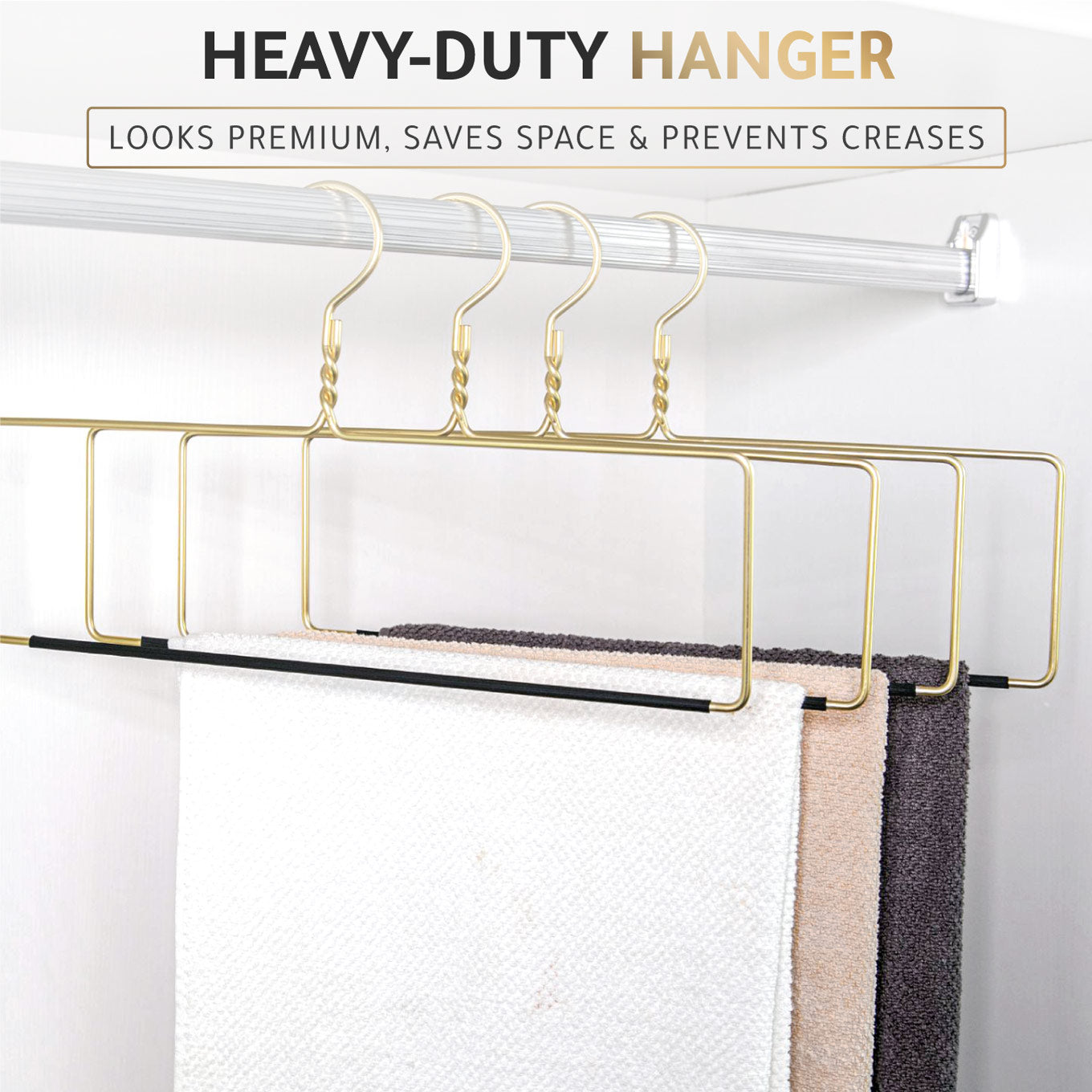 AL50 - 18" Gold Aluminum Blanket Table Cloth Hangers with Nonslip Vinyl Coated- 20 Hangers  (Retail Packed)