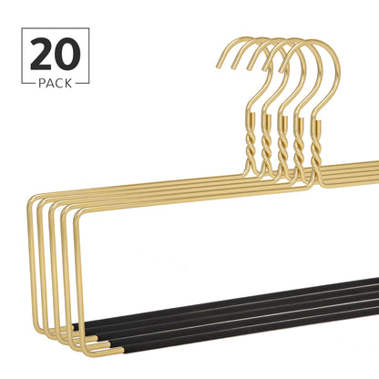 AL50 - 18" Gold Aluminum Blanket Table Cloth Hangers with Nonslip Vinyl Coated- 20 Hangers  (Retail Packed)