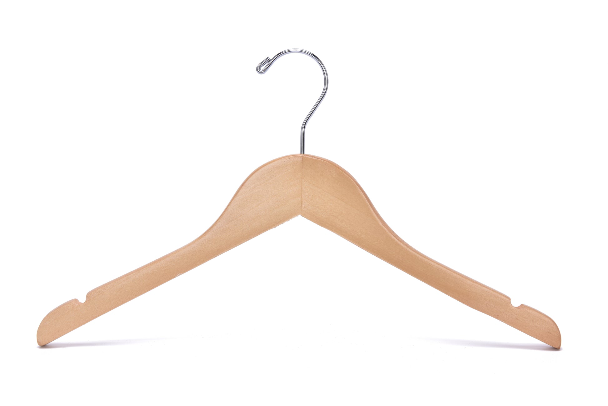 WK20 - 14.5" Kids Wooden Hanger - Natural - 100 Hangers