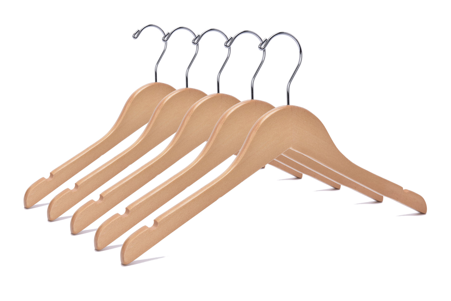 WK20 - 14.5" Kids Wooden Hanger - Natural - 100 Hangers