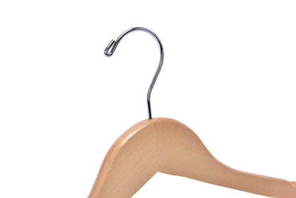 WK20 - 14.5" Kids Wooden Hanger - Natural - 100 Hangers