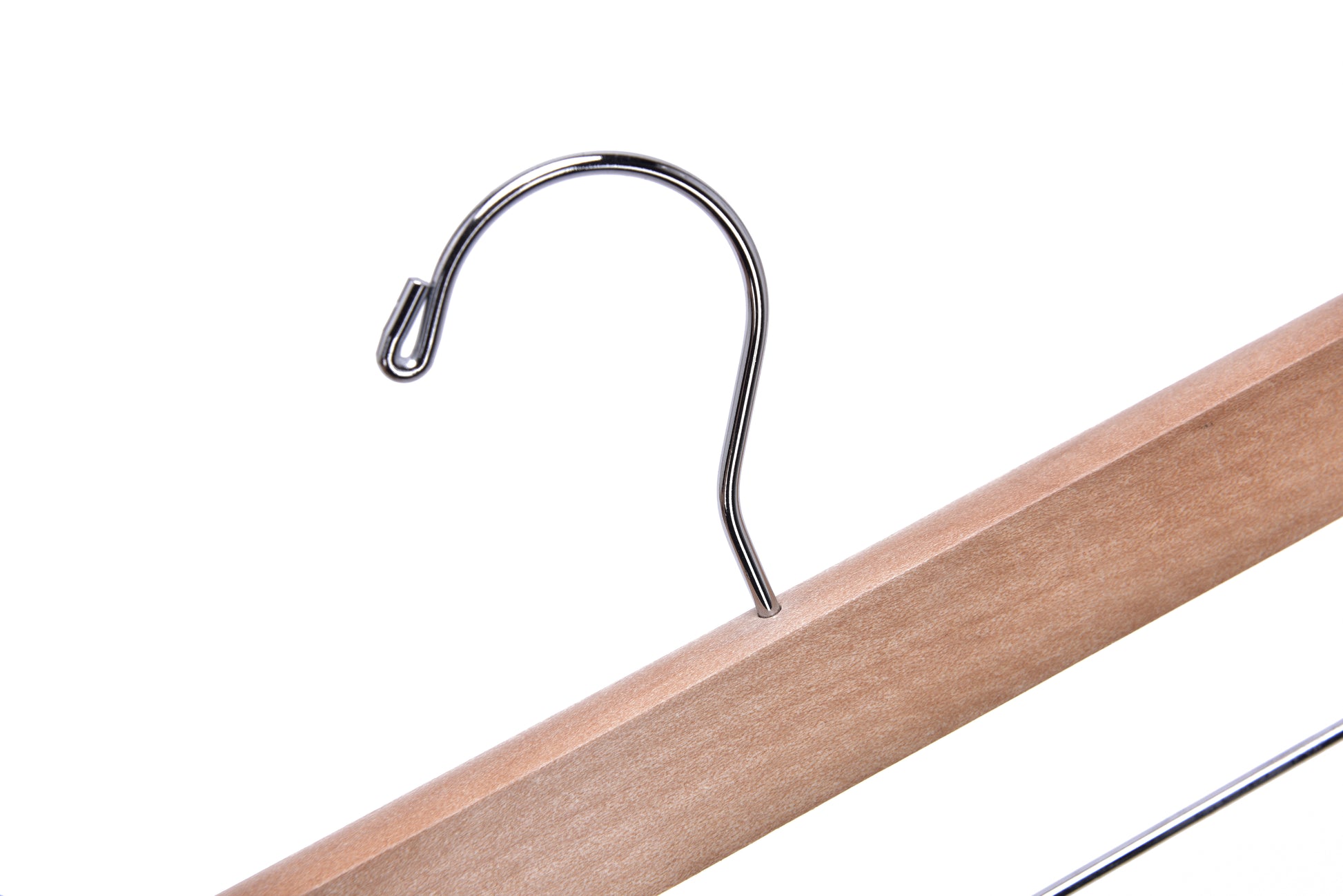 W033 -Wooden Straight Skirt Hanger -Natural/Chrome hook -100