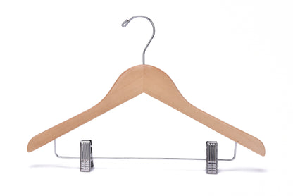 WK21 - 14.5" Kids Wooden Skirt Hanger - Natural - 100 Pcs