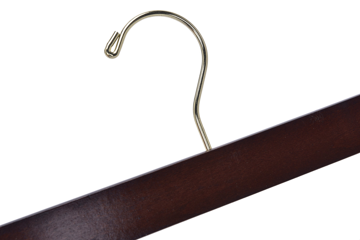 W013 - Wooden Straight Skirt Hangers -Walnut/Gold Hook - 100