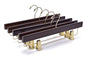 W013 - Wooden Straight Skirt Hangers -Walnut/Gold Hook - 100