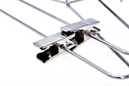 M052-10  - Heavy Duty Metal Skirt Hanger with Clips - 100 Hangers