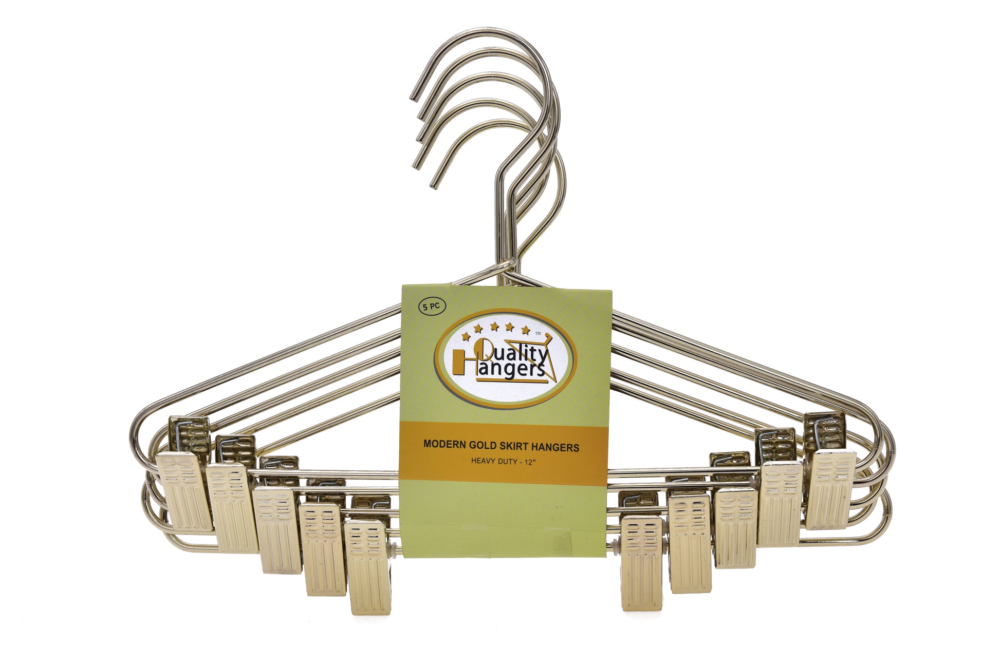 M072 - Gold Hangers Heavy Duty with Clips - 60 Hangers