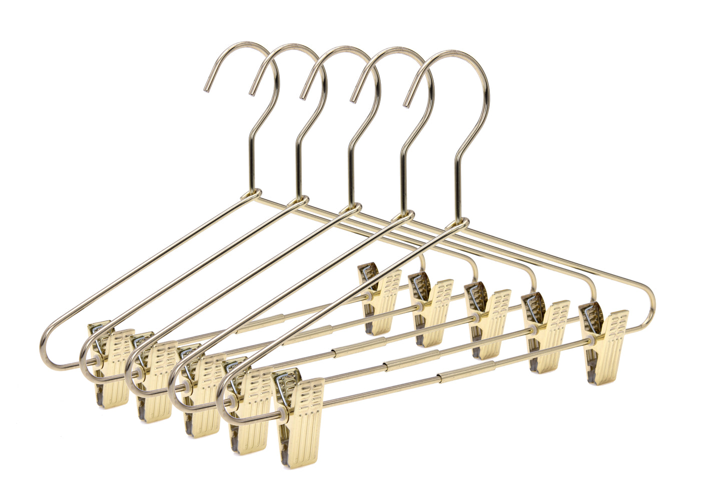 M072 - Gold Hangers Heavy Duty with Clips - 60 Hangers