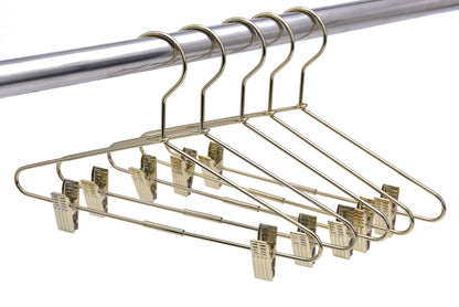 M072 - Gold Hangers Heavy Duty with Clips - 60 Hangers