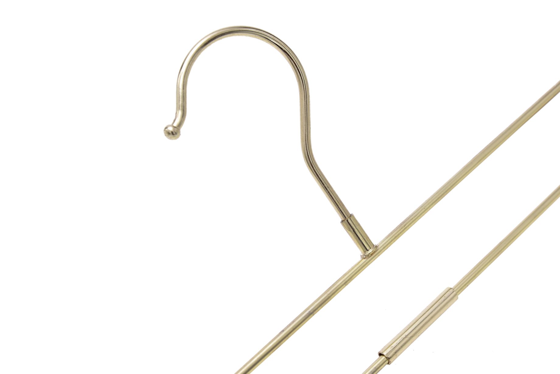 M073 - Gold Straight Hangers Heavy Duty with Clips - 100 Pcs