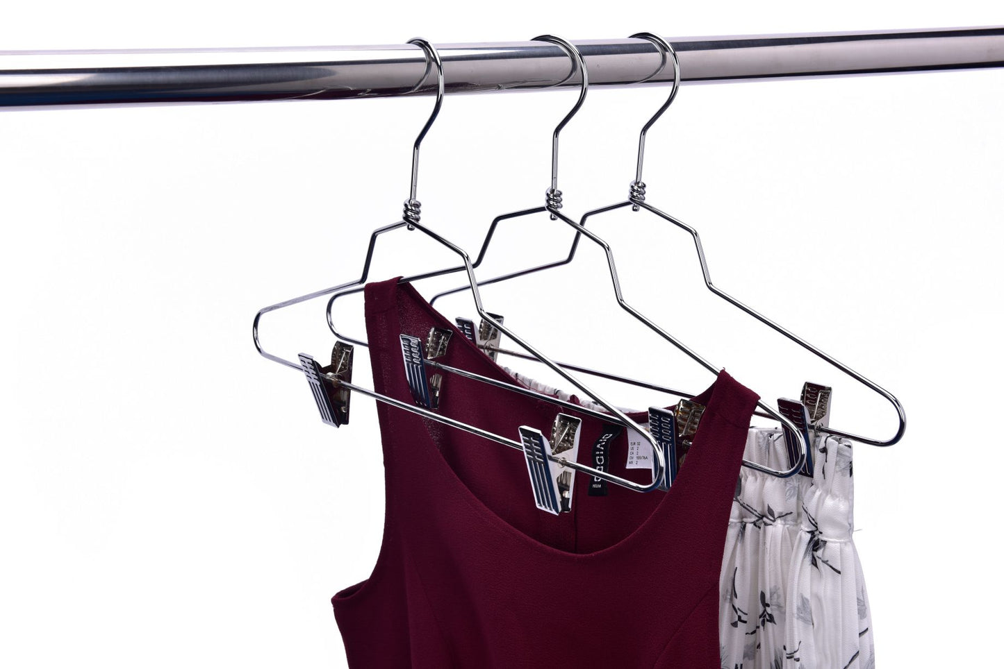 M056  - Metal Hanger 14" with Clips Swivel Hook Teen