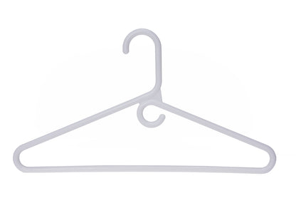 P031 - Plastic Heavy-Duty Hanger White - 100 Hangers