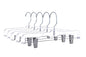 P022 - Crystal Plastic Skirt Hanger with Clips - 100 pcs (Retail Packed)