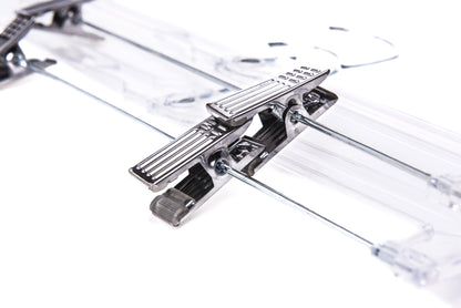 P022 - Crystal Plastic Skirt Hanger with Clips - 100 pcs (Retail Packed)