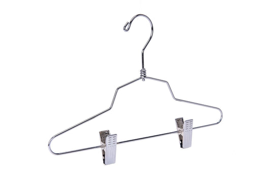 M057 - 12" Metal Hanger with Clips Swivel Hook Kids - 60 Pcs
