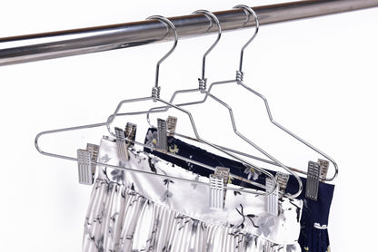 M057 - 12" Metal Hanger with Clips Swivel Hook Kids - 60 Pcs