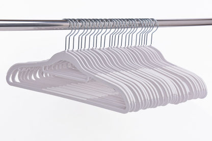 PL202 - 16.5" Space saving Plastic Shirt Hangers -White -200