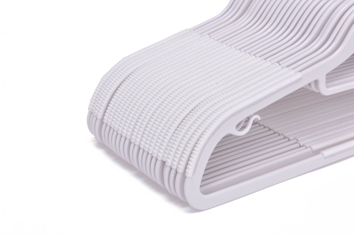 PL202 - 16.5" Space saving Plastic Shirt Hangers -White -200