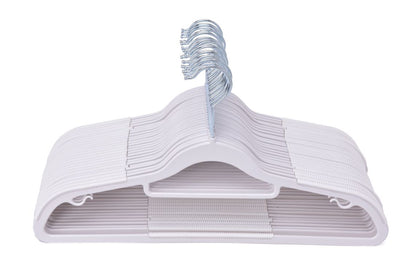 PL202 - 16.5" Space saving Plastic Shirt Hangers -White -200