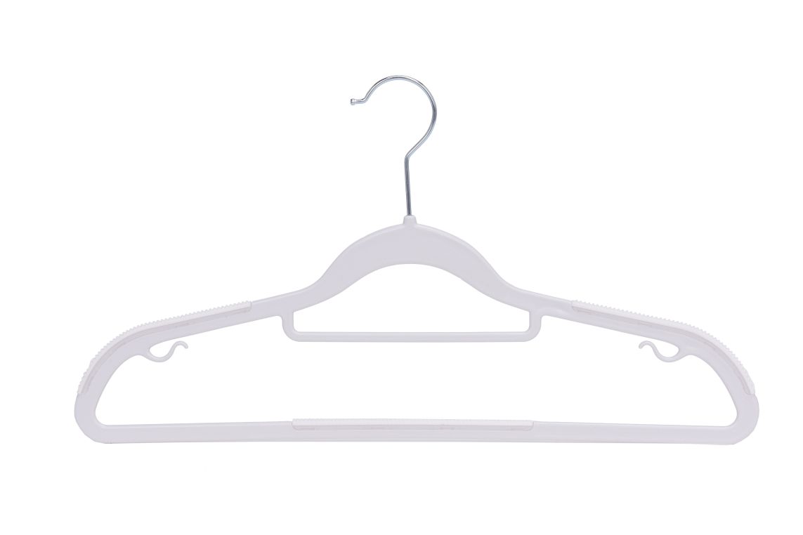 PL202 - 16.5" Space saving Plastic Shirt Hangers -White -200