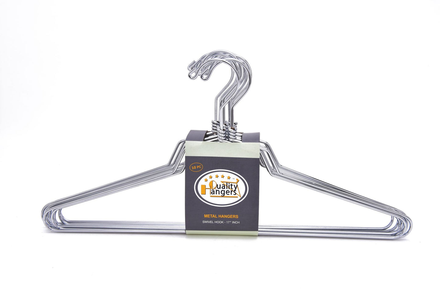 M013 - Metal Suit Hanger, Swivel Hook, 17 inch - 100 Hangers