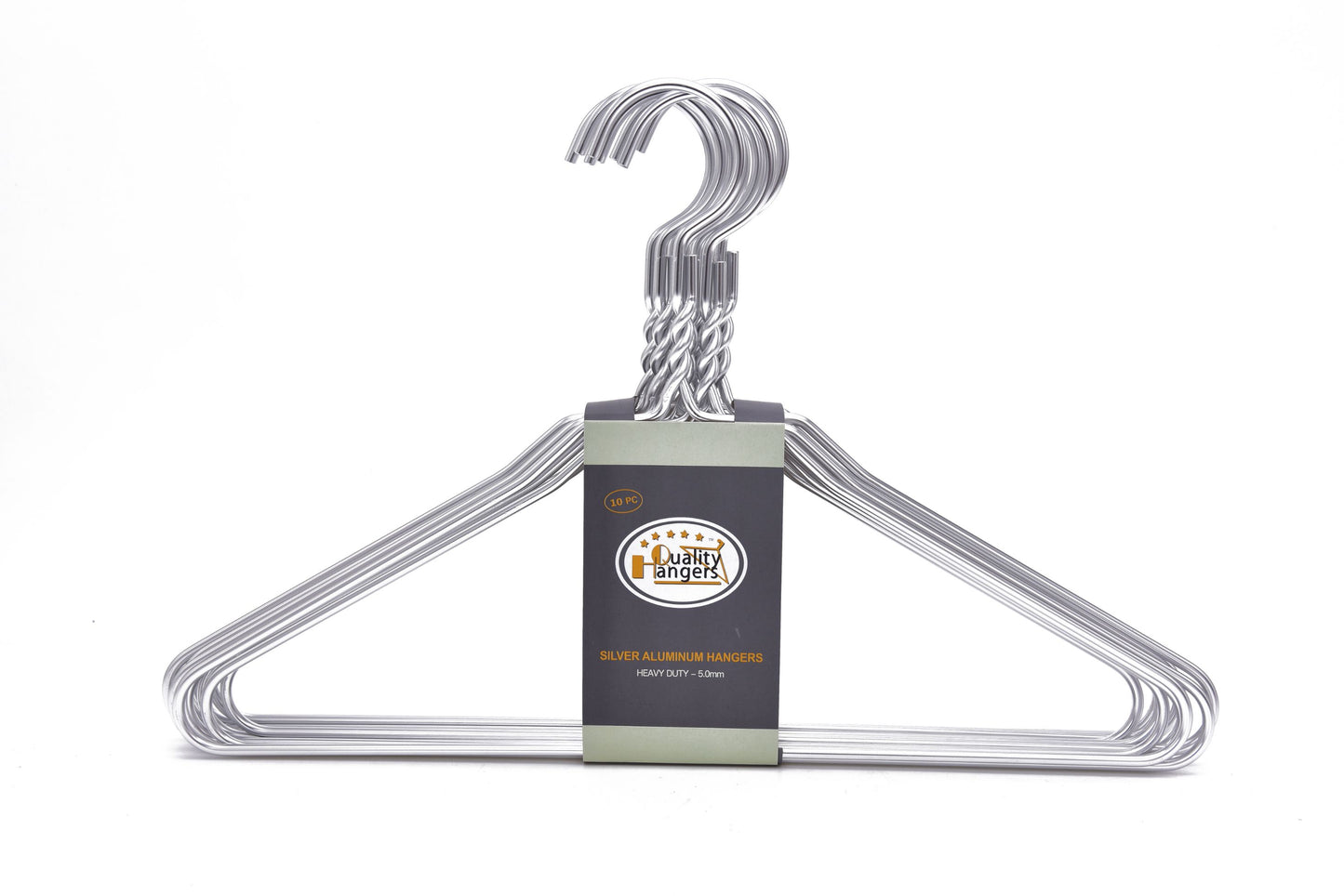 AL10 - 16.5" Silver Aluminum Hangers for Coats Suits and Shirts - 100 Hangers