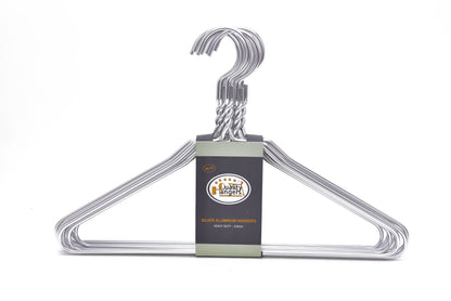 AL10 - 16.5" Silver Aluminum Hangers for Coats Suits and Shirts - 100 Hangers