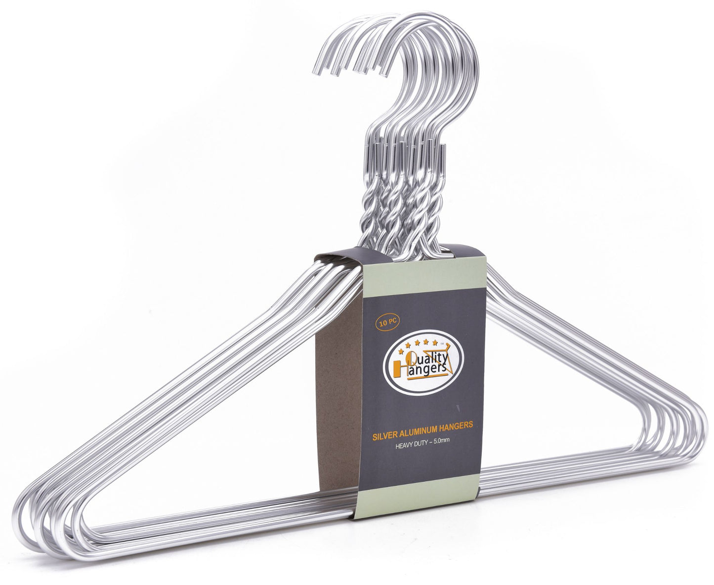 AL10 - 16.5" Silver Aluminum Hangers for Coats Suits and Shirts - 100 Hangers