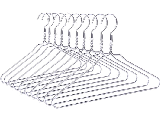 AL10 - 16.5" Silver Aluminum Hangers for Coats Suits and Shirts - 100 Hangers