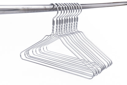 AL10 - 16.5" Silver Aluminum Hangers for Coats Suits and Shirts - 100 Hangers