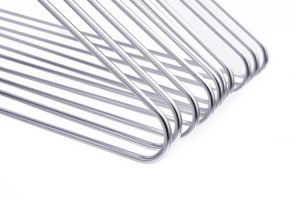 AL10 - 16.5" Silver Aluminum Hangers for Coats Suits and Shirts - 100 Hangers