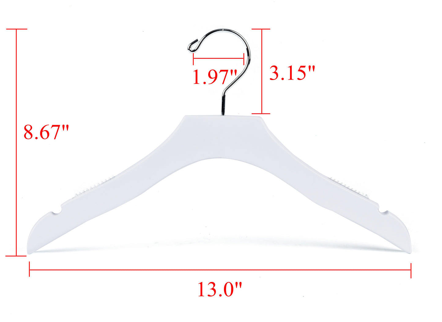 WK12 - 13" Luxury Kids Wooden Hanger - White - 100 Hangers