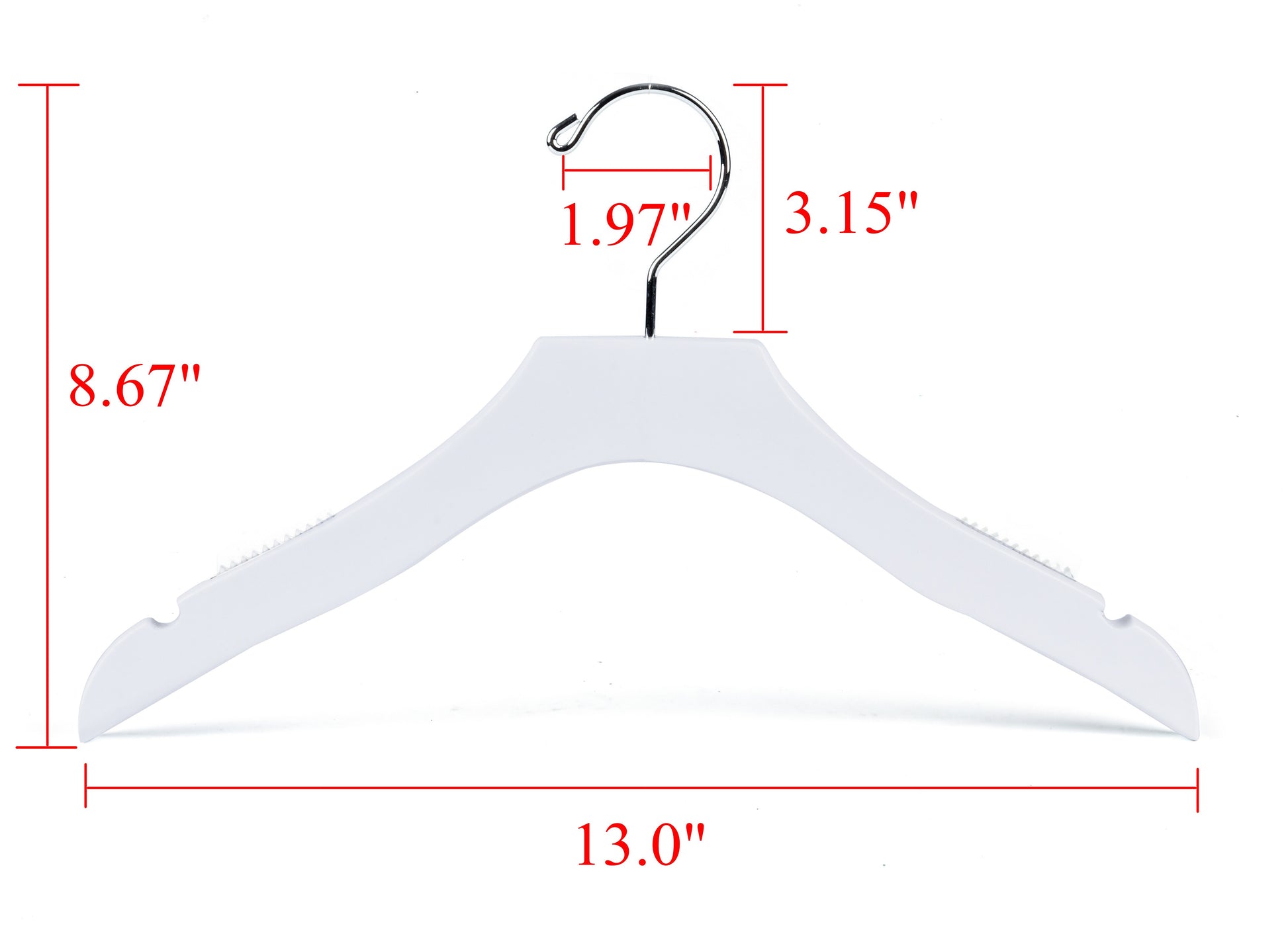 WK12 - 13" Luxury Kids Wooden Hanger - White - 100 Hangers