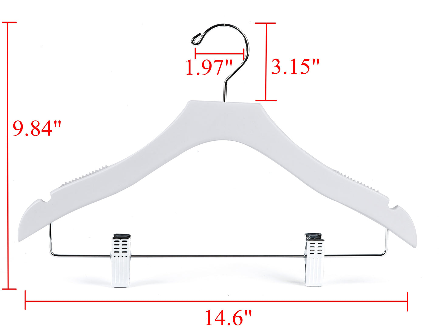 WK15 - 14.5" Luxury Kids Wooden Skirt Hanger - White