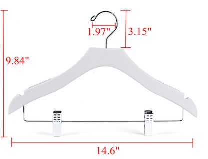 WK15 - 14.5" Luxury Kids Wooden Skirt Hanger - White
