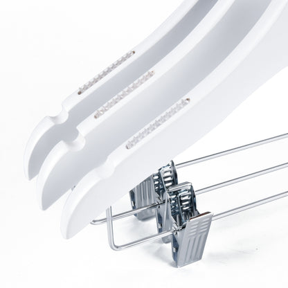 WK15 - 14.5" Luxury Kids Wooden Skirt Hanger - White