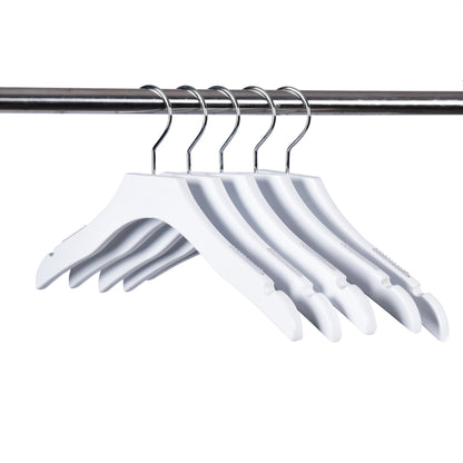 WK12 - 13" Luxury Kids Wooden Hanger - White - 100 Hangers