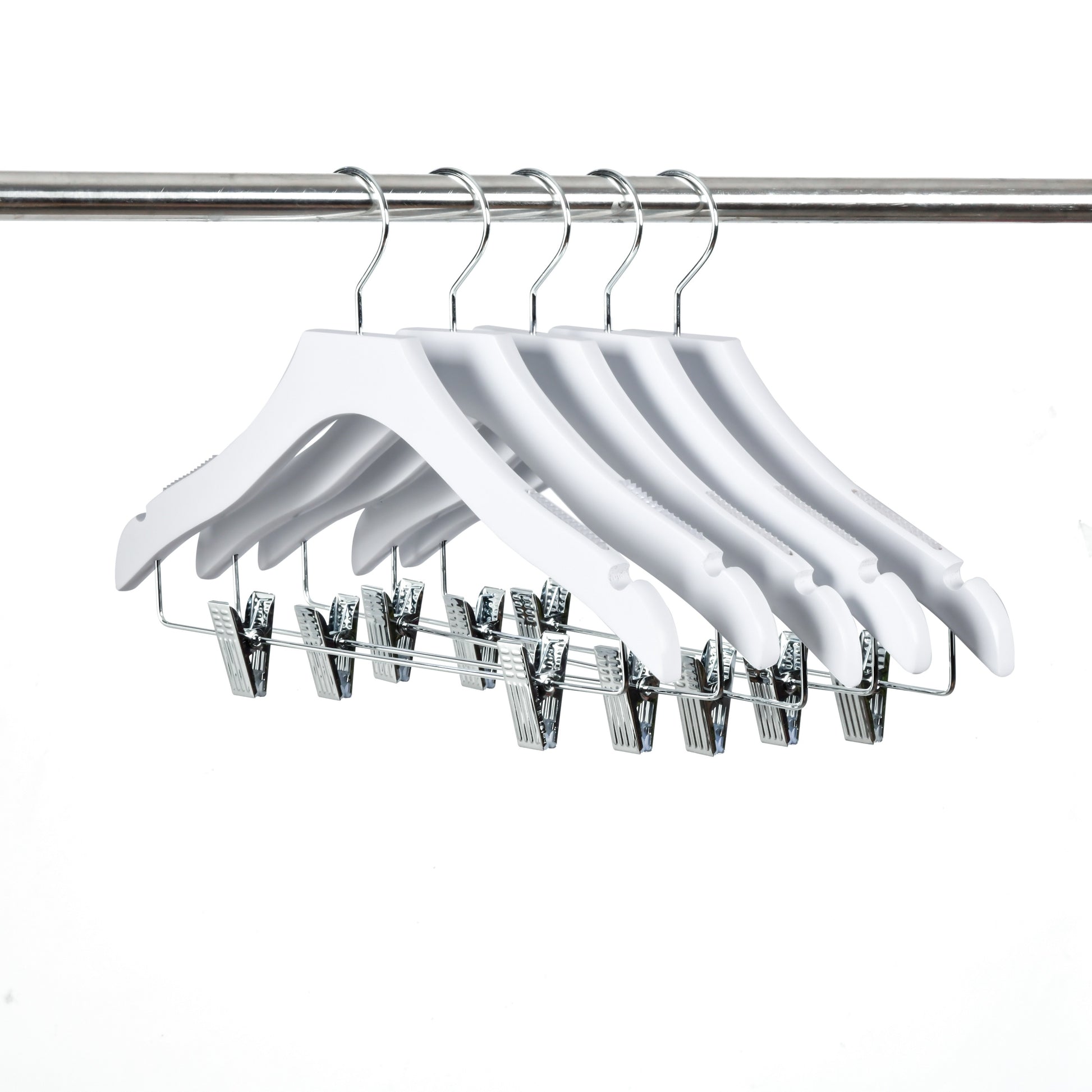 WK15 - 14.5" Luxury Kids Wooden Skirt Hanger - White