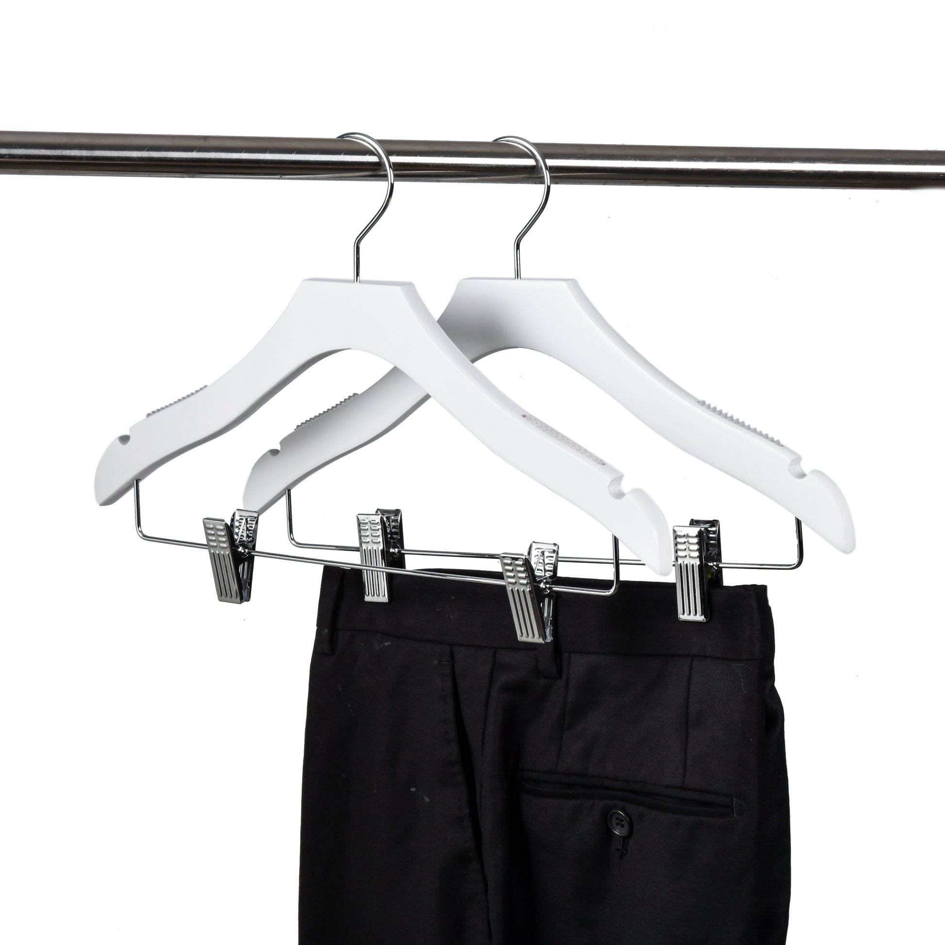 WK15 - 14.5" Luxury Kids Wooden Skirt Hanger - White