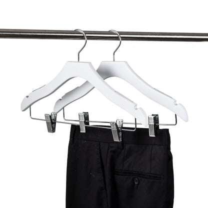 WK15 - 14.5" Luxury Kids Wooden Skirt Hanger - White