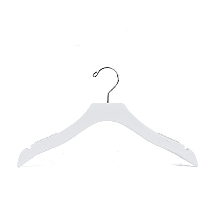 WK14 - 14.5" Luxury Kids Wooden Hanger - White - 100 Hangers